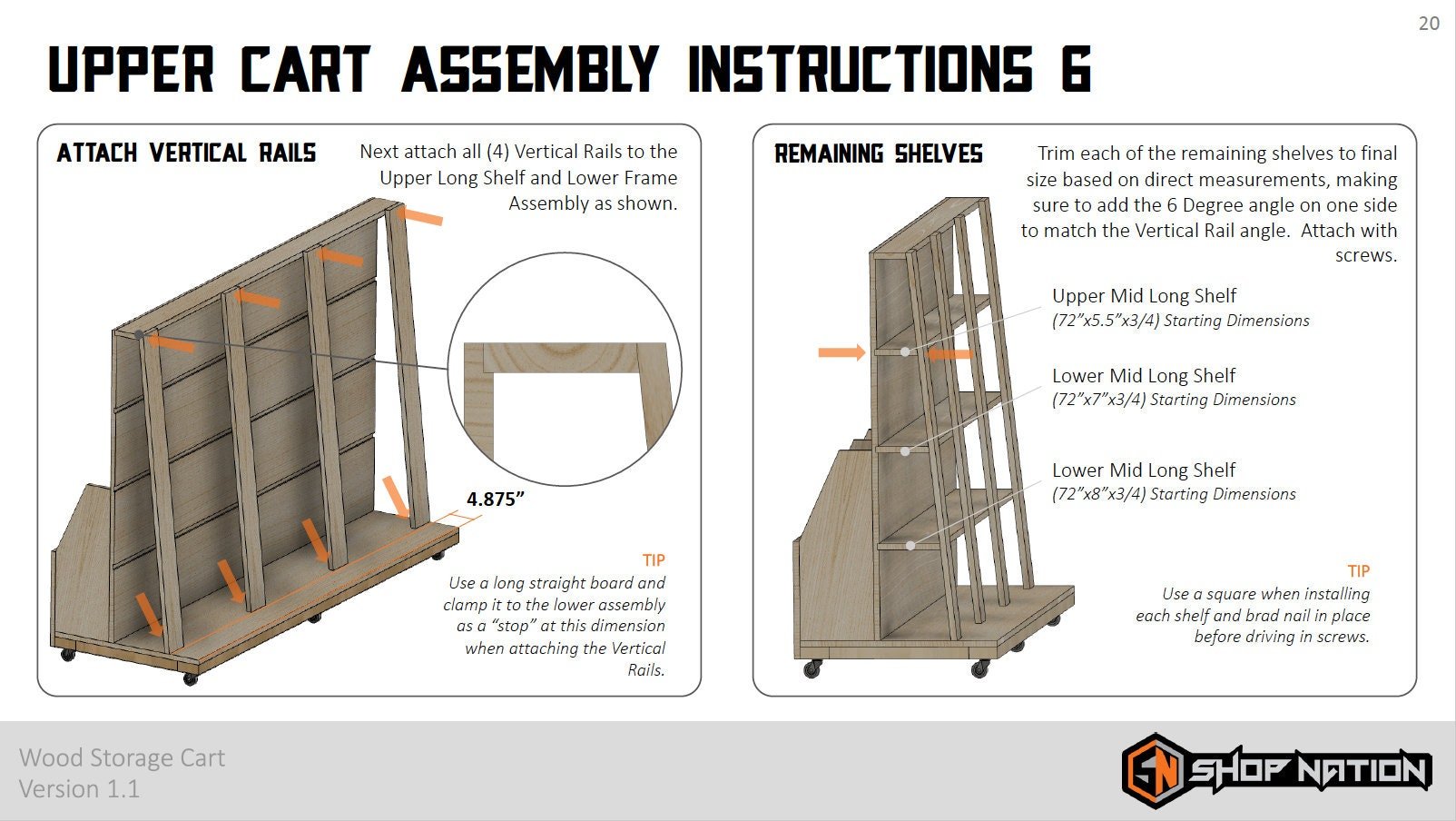 Compact Wood Storage Cart Plans - Digital Download - Shop Nation Store