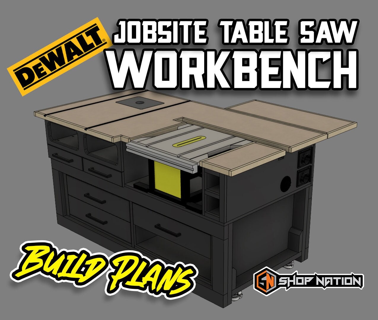 The Portable Jobsite Table Saw Workbench - Digital Download