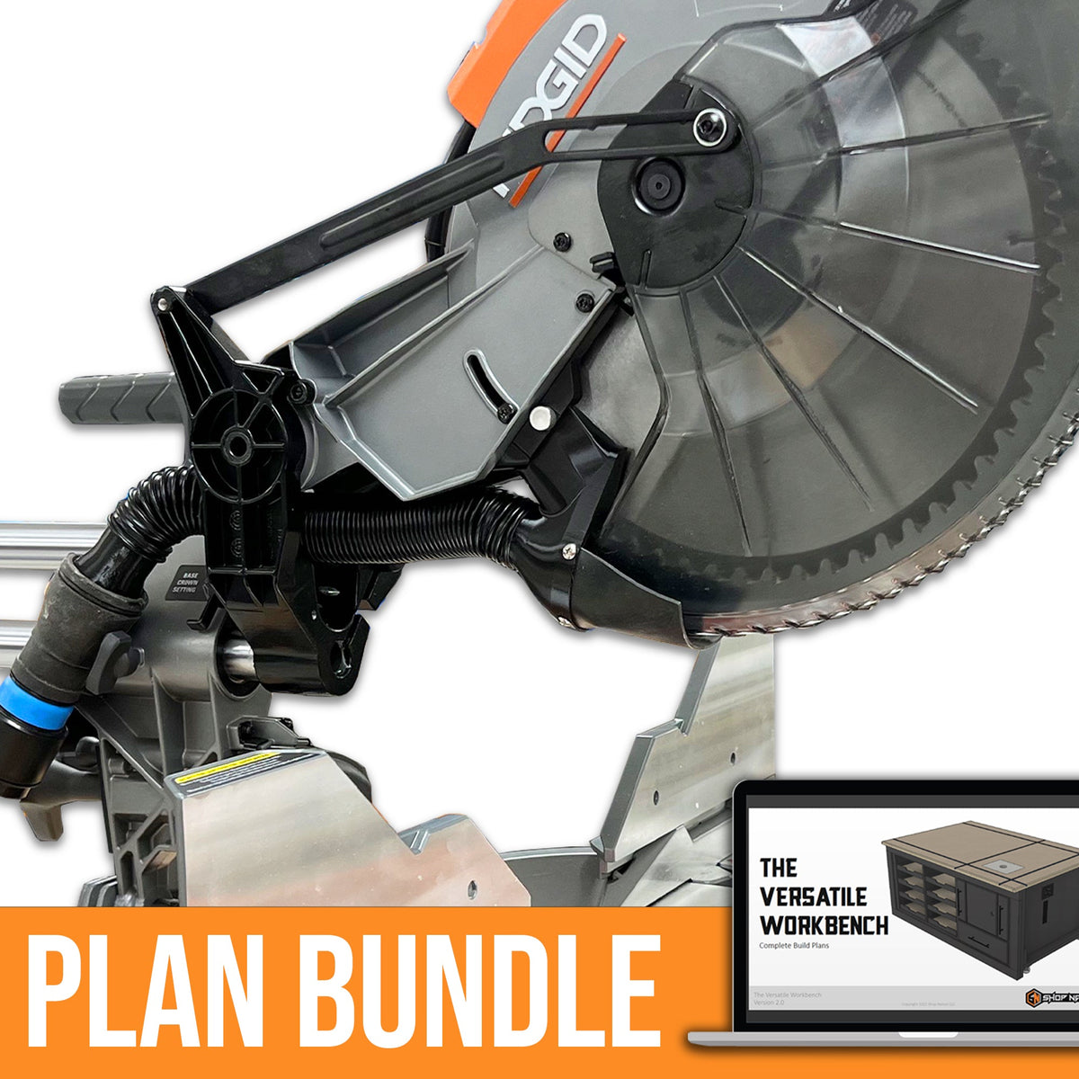 Ridgid 12" Sliding Miter Saw Dust Collection Chute (R4222) & Plans Bundle - Shop Nation Store