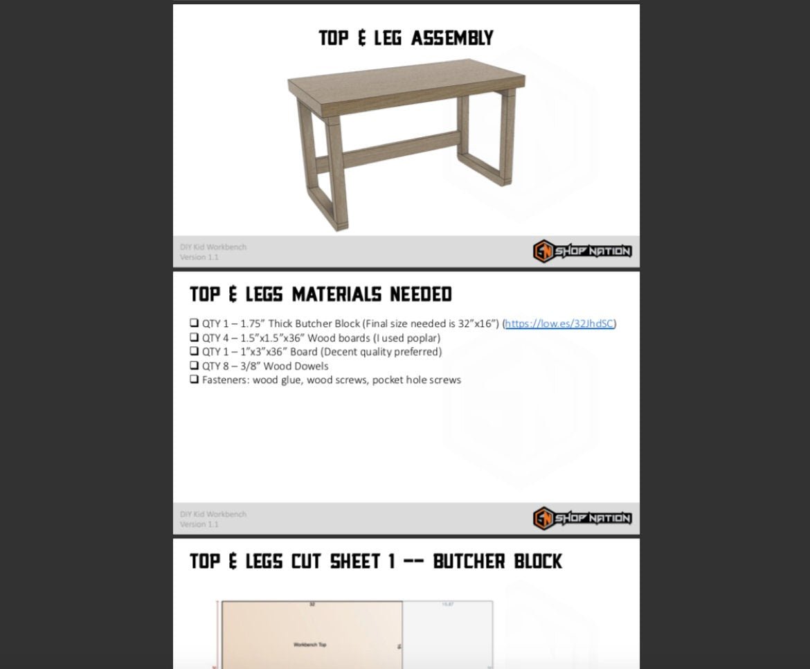 The Kid Workbench Plans - Digital Download - Shop Nation Store
