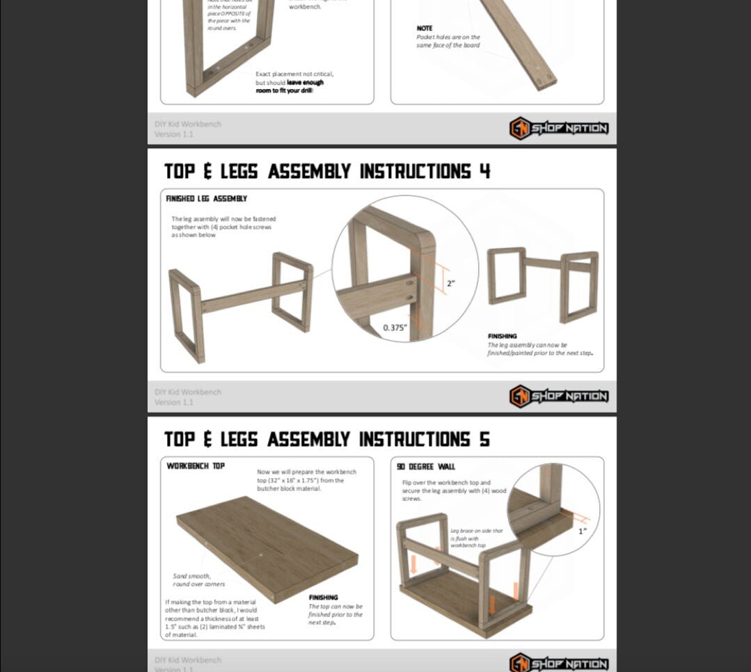 The Kid Workbench Plans - Digital Download - Shop Nation Store