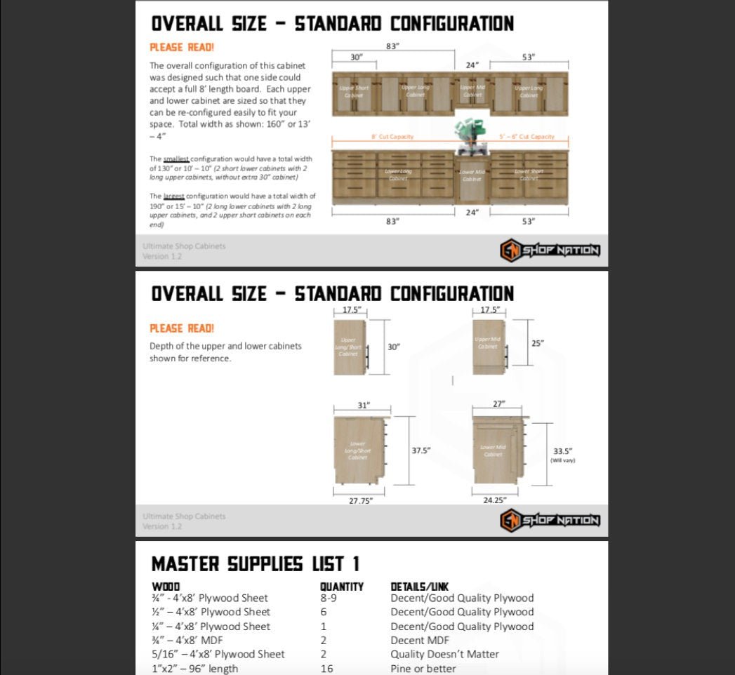 Ultimate Shop Cabinet Woodworking Plans - Digital Download - Shop Nation Store