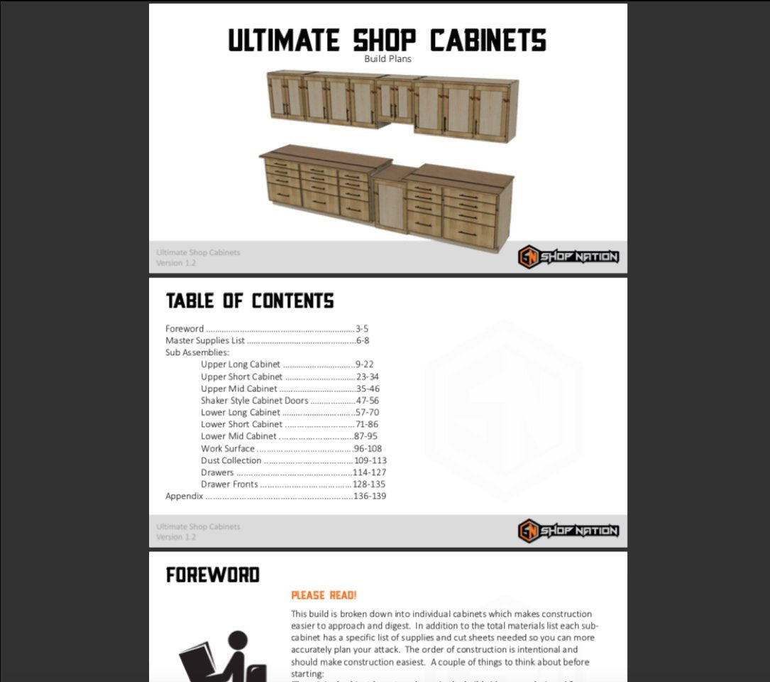 Ultimate Shop Cabinet Woodworking Plans - Digital Download - Shop Nation Store